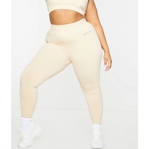 PRETTYLITTLETHING Plus Stone Sport Deep Waist Seamless Leggings Size XXL